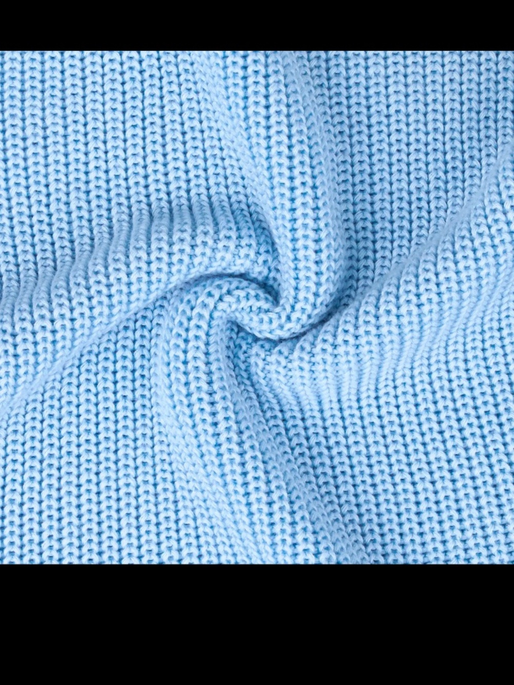 SWaddle AN Knit Long Sleeve Button Strap Knit Baby Romper- Baby Blue